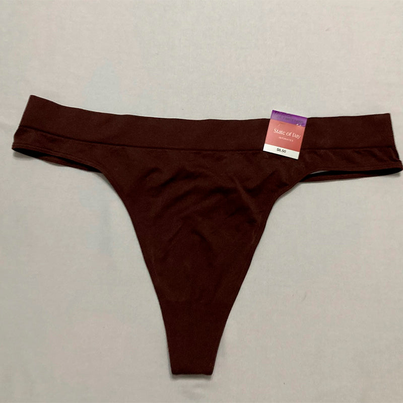 State Of Day Seamless Thong Underwear Brown 2XL