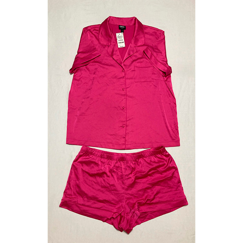 INC Pajama Set Notch Collar Pink L