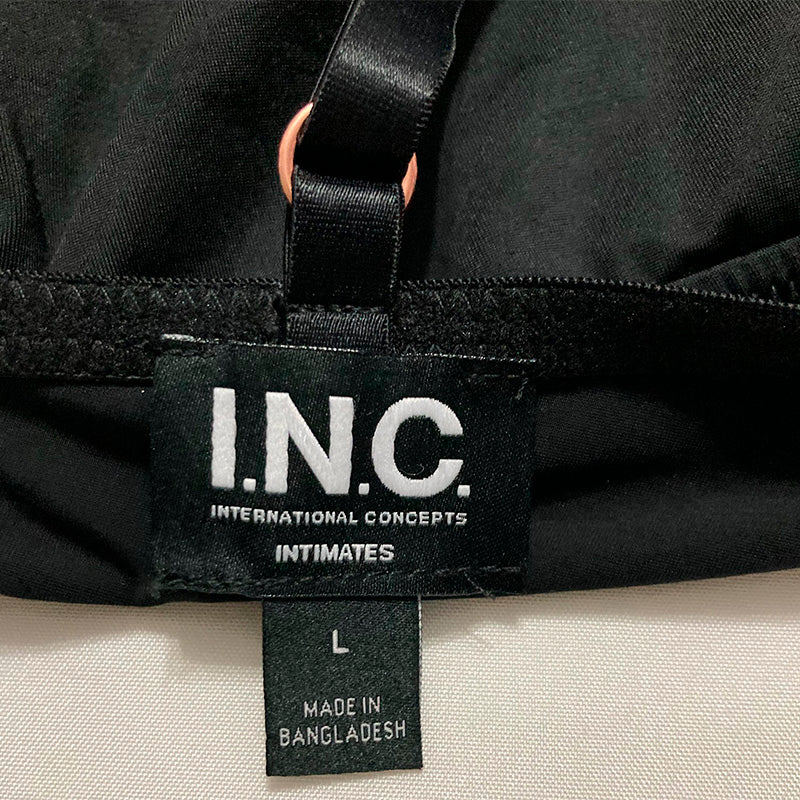 INC Bodysuit Lingerie Lace Black L