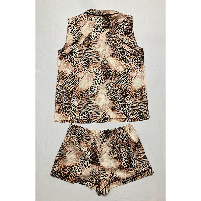 INC Pajama Set Top & Short Animal Print S