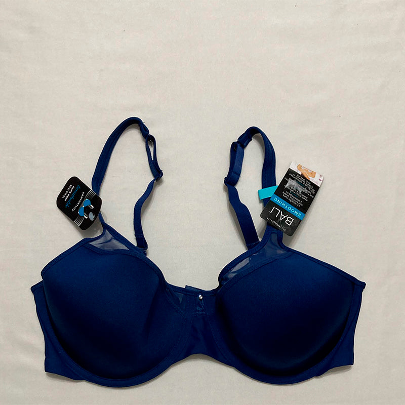 Bali One Smooth U Underwire Bra Ultra Light Underwire T-Shirt Bra Navy 38C