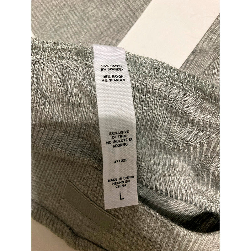 Steve Madden Ribbed Flare-Leg Sleep Pants Heather Grey L