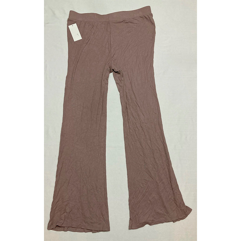 Steve Madden Ribbed Flare-Leg Sleep Pants Bark L