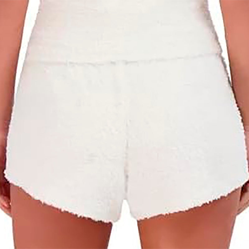 Steve Madden Pull-on Chenille Sleep Shorts White L