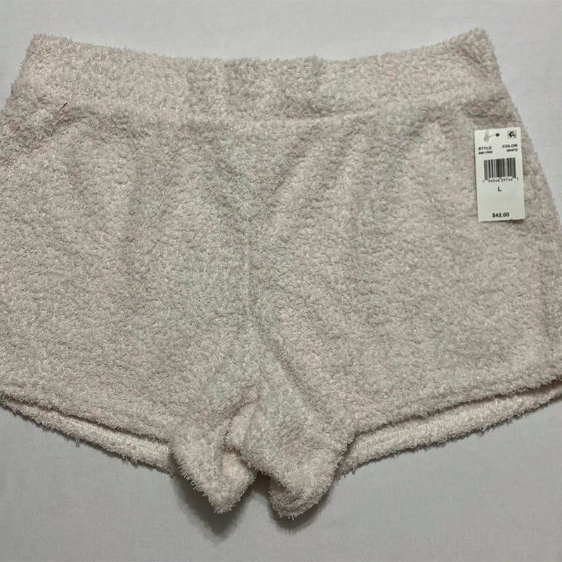 Steve Madden Pull-on Chenille Sleep Shorts White L