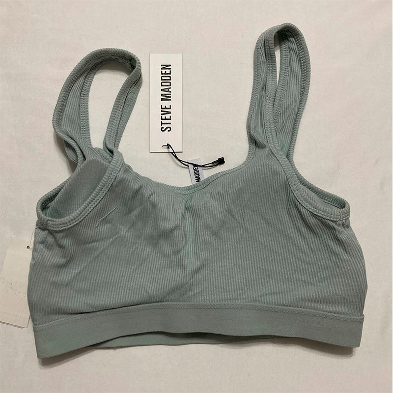 Steve Madden Ribbed Stretch Bralette Puritan Gray XL