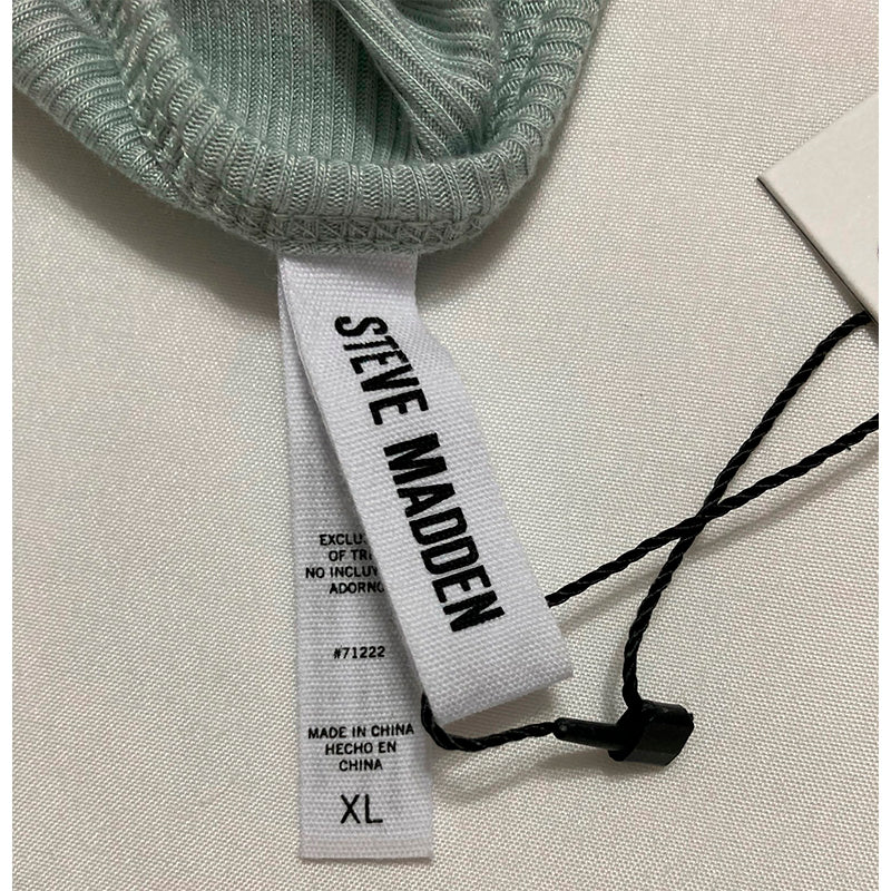 Steve Madden Ribbed Stretch Bralette Puritan Gray XL