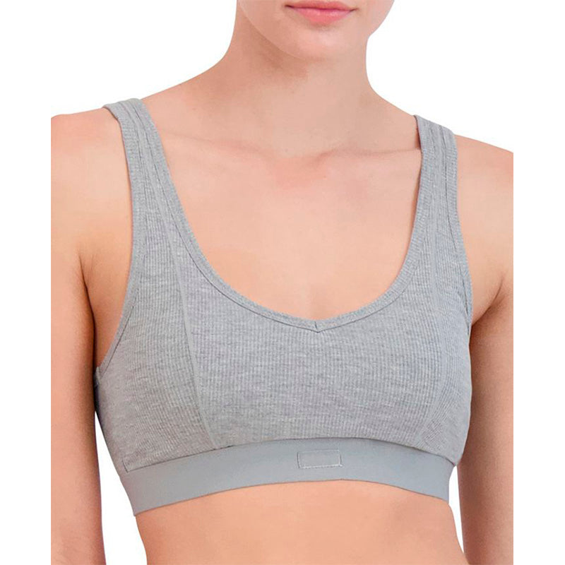 Steve Madden Ribbed Stretch Bralette Puritan Gray XL