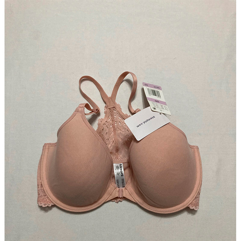 b.tempt'd Inspired Eyelet Front Close Racerback T-Shirt Bra Rose Smoke 32D