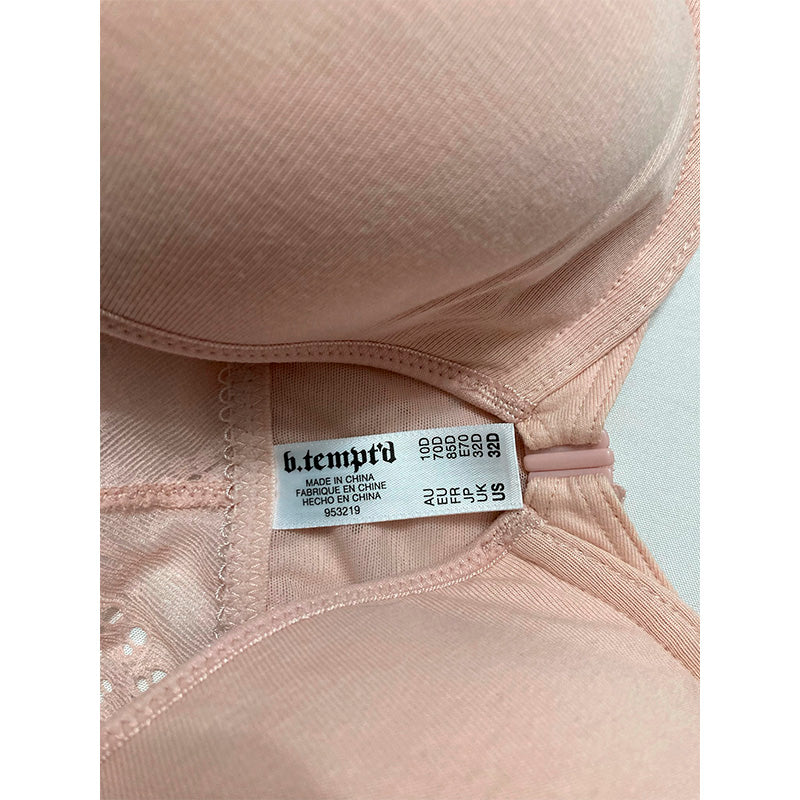 b.tempt'd Inspired Eyelet Front Close Racerback T-Shirt Bra Rose Smoke 32D