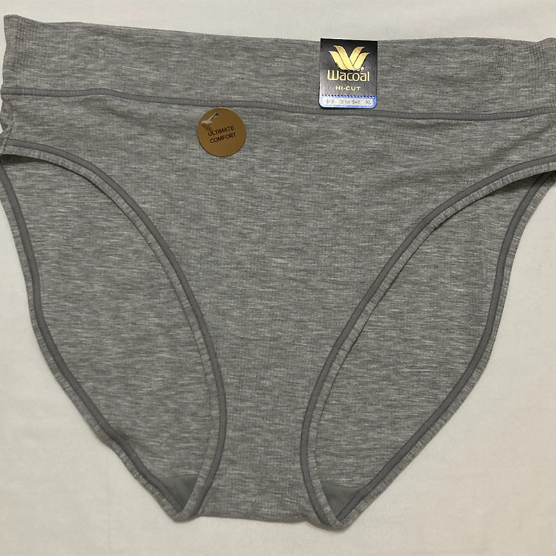 Wacoal Balancing Act Hi Cut Brief Panty Grey Heather XL