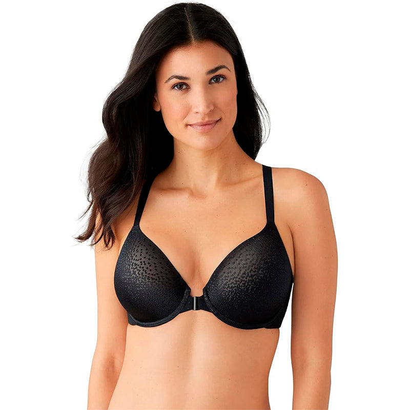 Wacoal Back Appeal Front Close Racerback T-Shirt Bra Black 40DDD