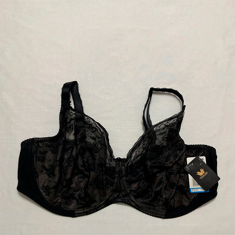 Wacoal Lifted in Luxury Full Figure Lace Unlined Underwire Bra Black 42DDD