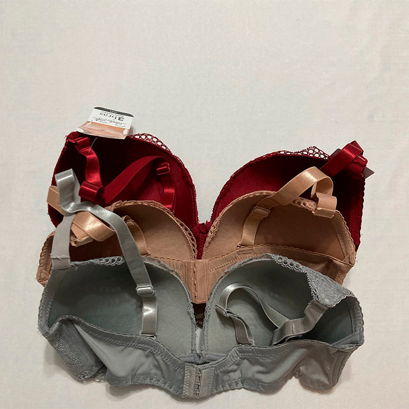 Rene Rofe 3 Pack Floral Underwire Value Pack Bras Multicolor 36D