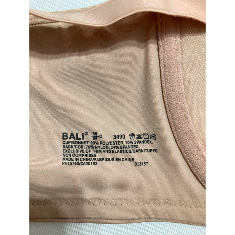 Bali One Smooth U Ultra Light Minimizer Underwire Bra Taupe 38D