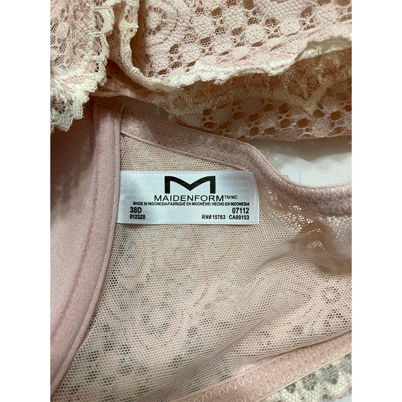 Maidenform T-Shirt Fit Lightly-Lined Underwire Racerback Pearl 38D