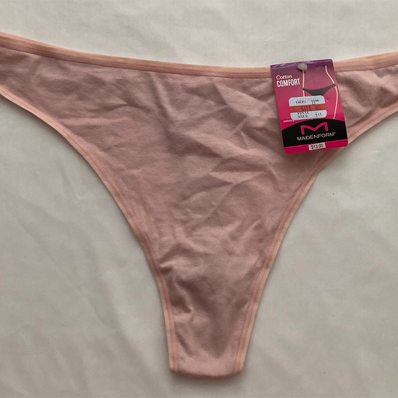 Maidenform Cotton Comfort Thong Underwear Pink 2XL
