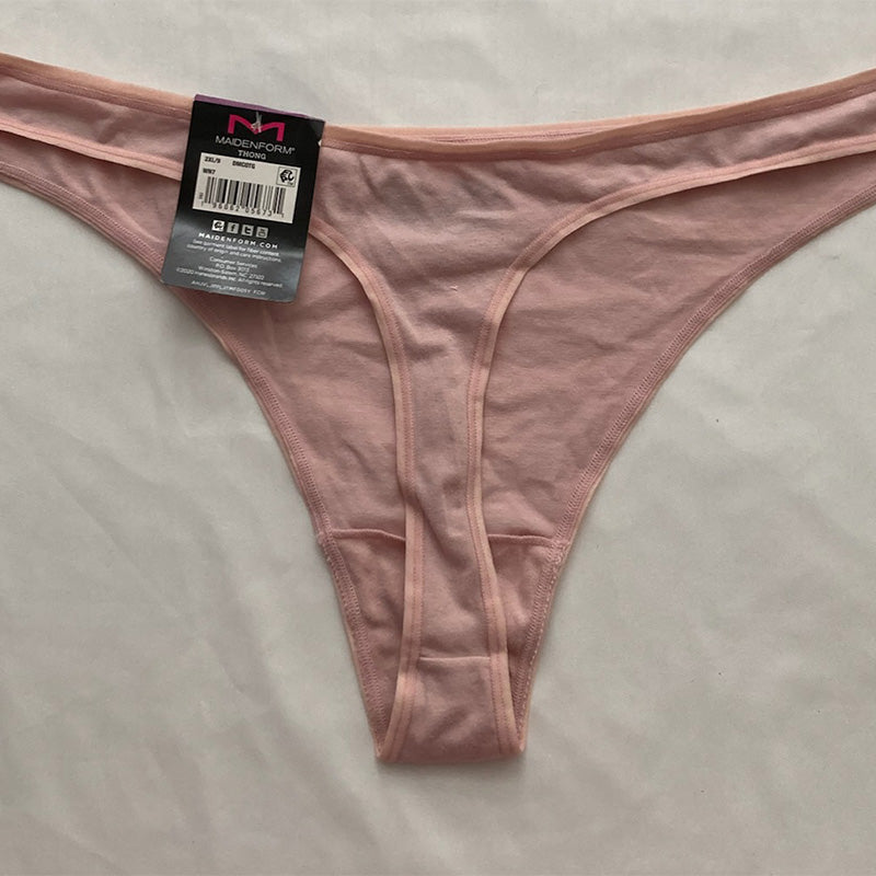 Maidenform Cotton Comfort Thong Underwear Pink 2XL