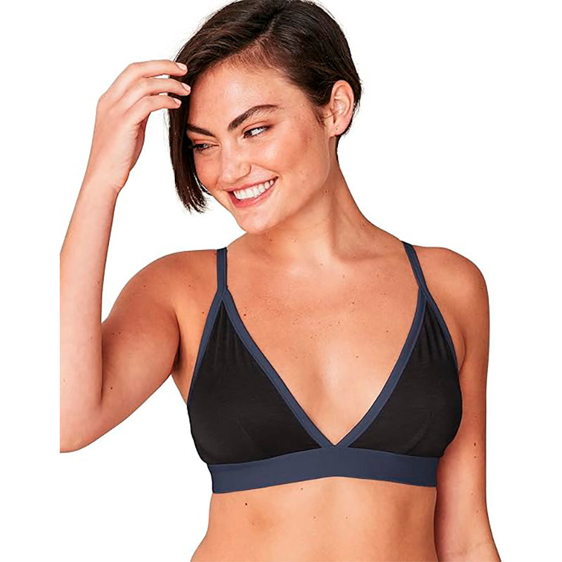 Maidenform Naturally Soft Triangle Bralette Blk/ Classic Style Blu M