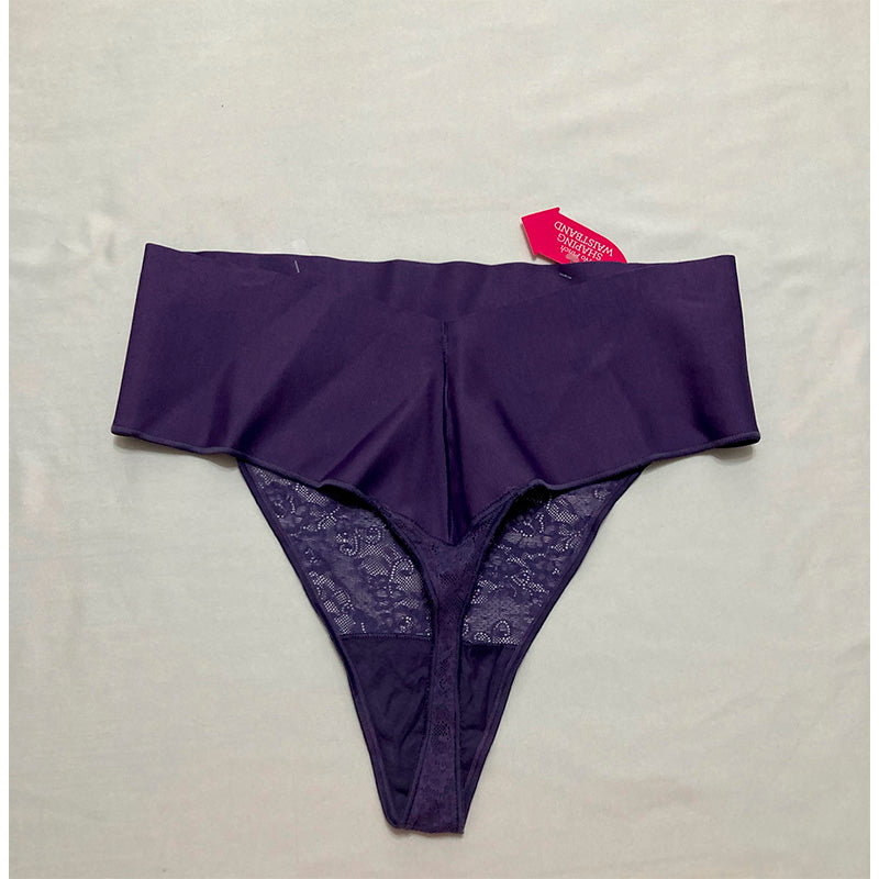 Maidenform Tame Your Tummy Firm Control Shapewear Thong Purple Aura Lace XXL