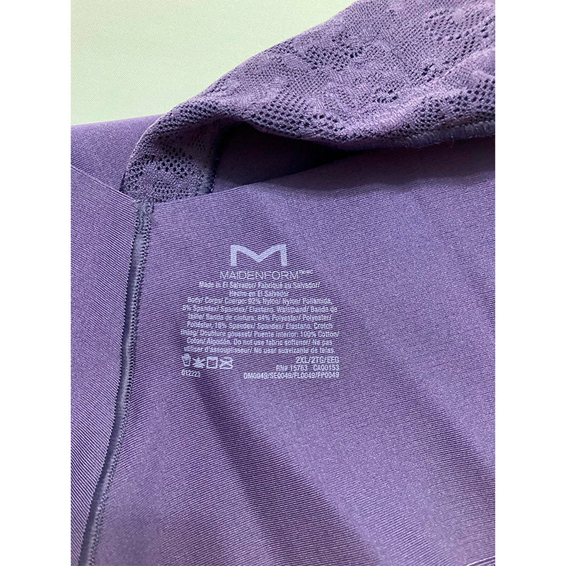 Maidenform Tame Your Tummy Firm Control Shapewear Thong Purple Aura Lace XXL