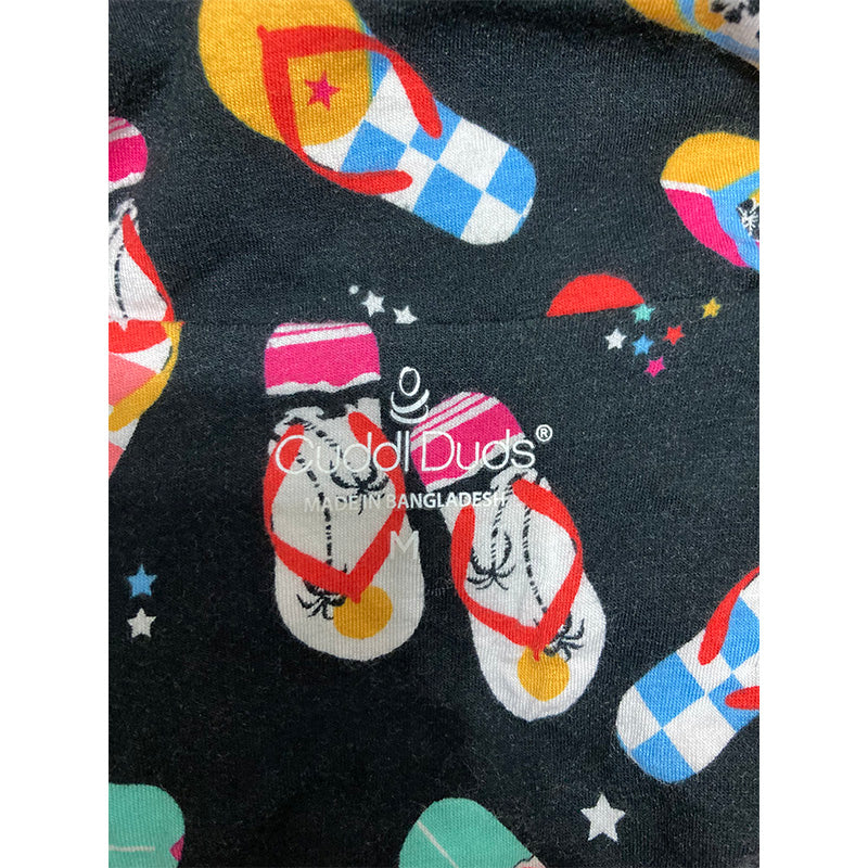 Cuddl Duds Notch Collar Boxer Shorts Pajama Set Multicolor M