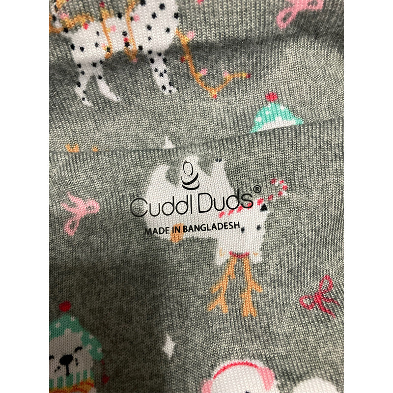 Cuddl Duds Ultra-Soft Notch-Collar Festive Pajamas Set M