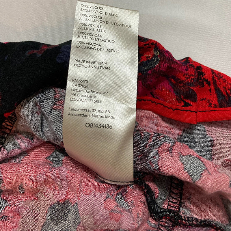 Free People Venice Top Front Tie Long Bell Sleeves V-Neck Night Red S
