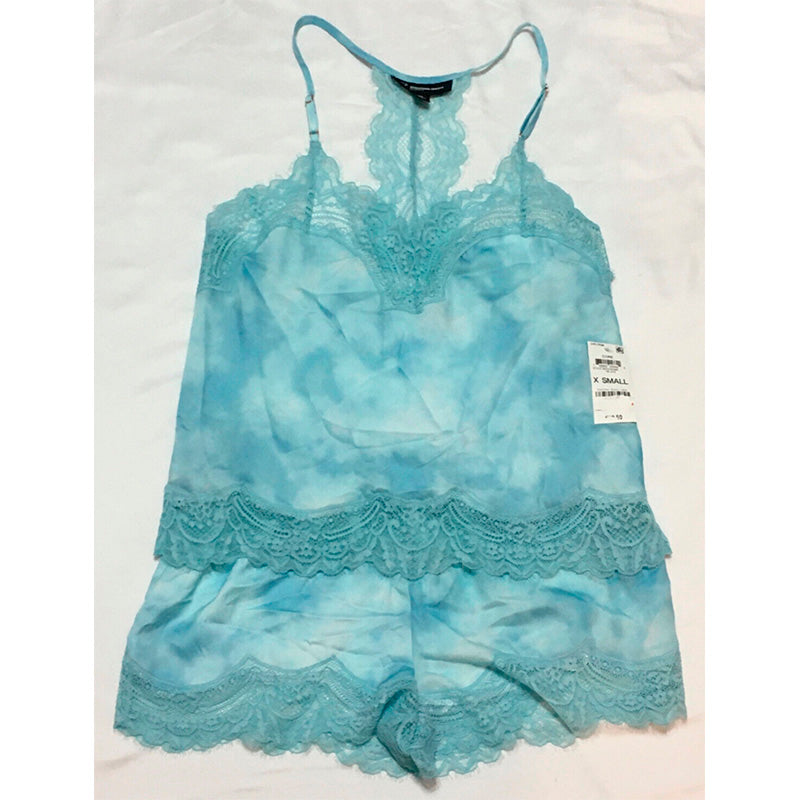 INC Lace-Trim Sleep Set Blue XS
