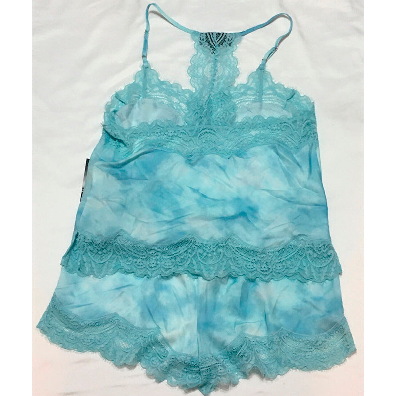 INC Lace-Trim Sleep Set Blue XS
