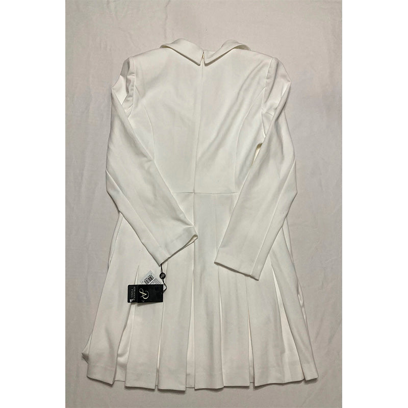 Adrianna Papell Crystal Button Ivory Tuxedo Mini Dress Ivory 12