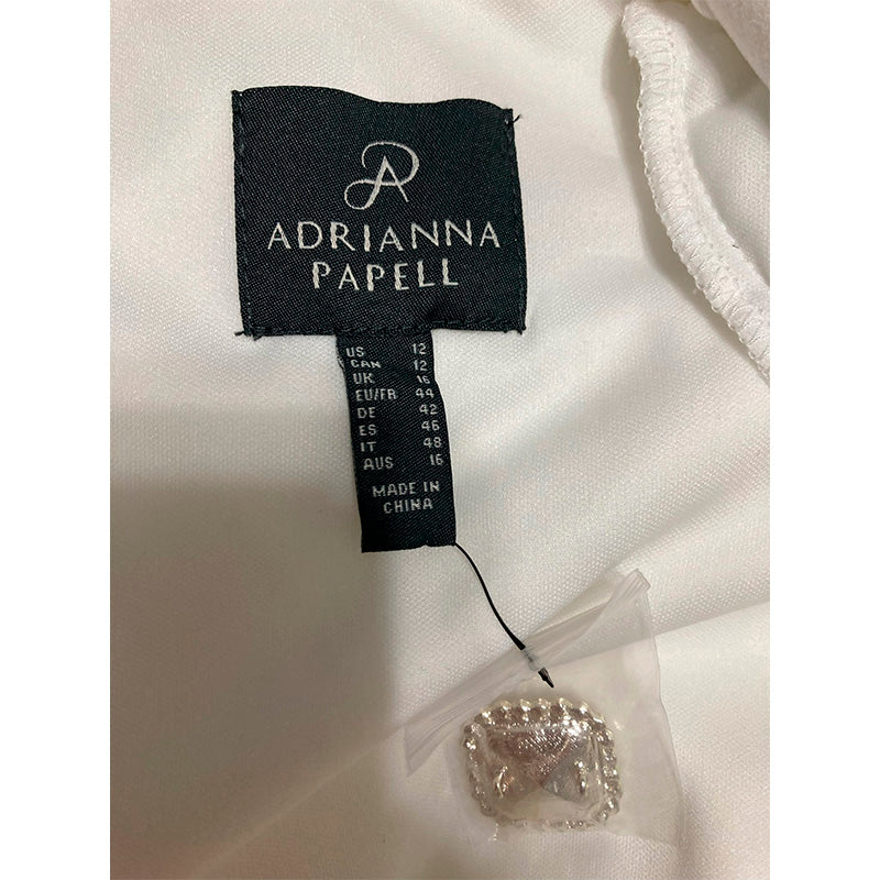 Adrianna Papell Crystal Button Ivory Tuxedo Mini Dress Ivory 12