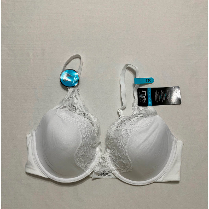Bali One Smooth U Lace Underwire Comfort Stretch Full-Coverage White 36C