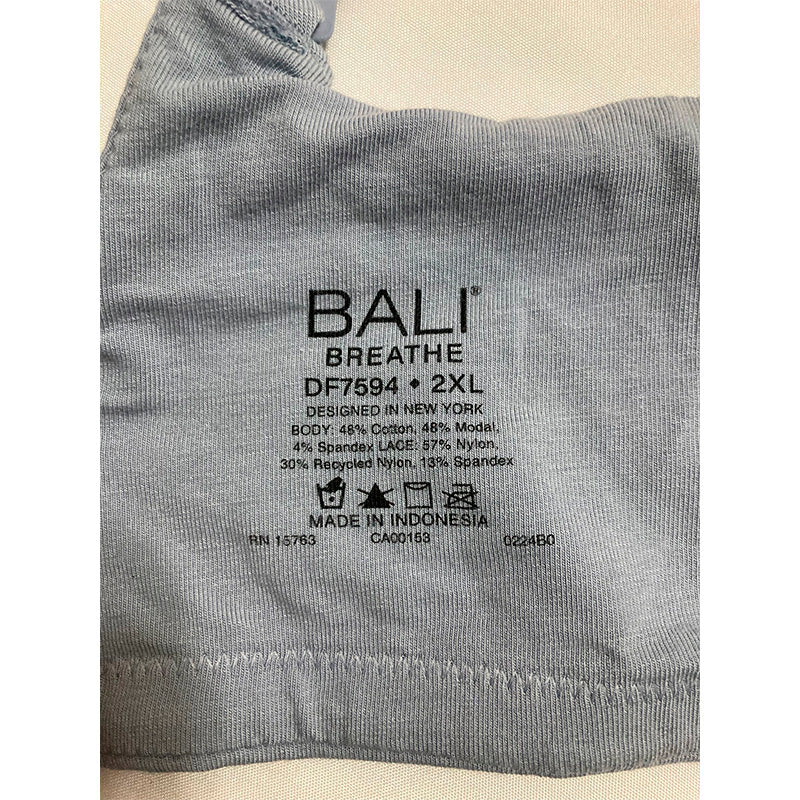 Bali Breathe Modal T-Shirt Breathable Wireless Silver Satin 2XL