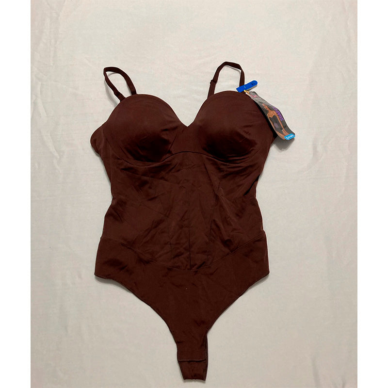 Maidenform Tummy Shaping Thong Bodysuit Multiway Thong Shaper Brown XL