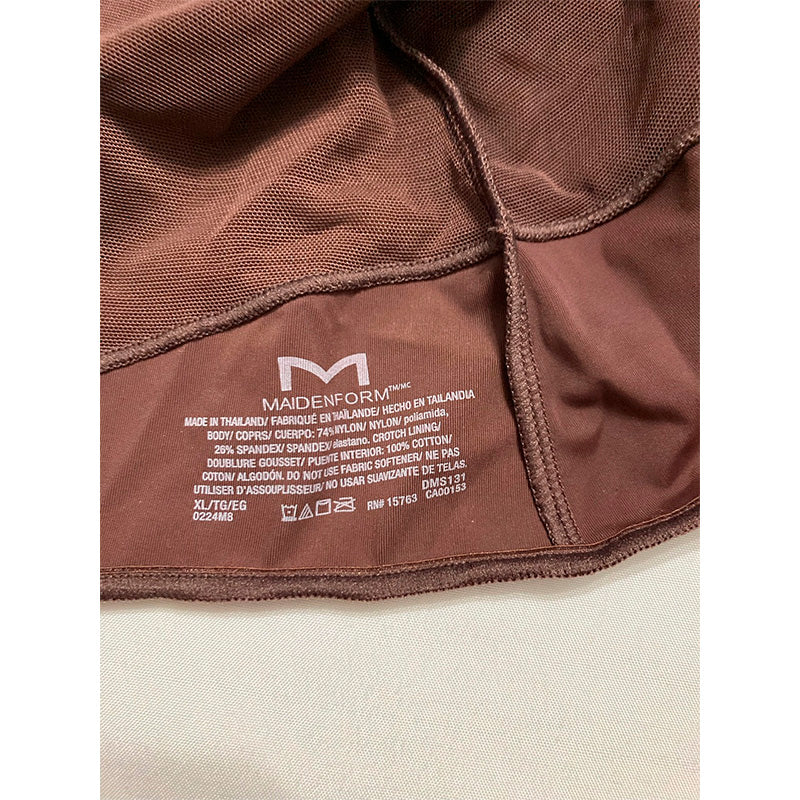 Maidenform Tummy Shaping Thong Bodysuit Multiway Thong Shaper Brown XL