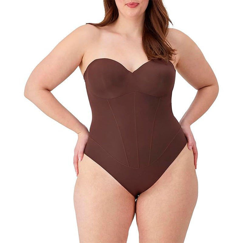 Maidenform Tummy Shaping Thong Bodysuit Multiway Thong Shaper Brown XL