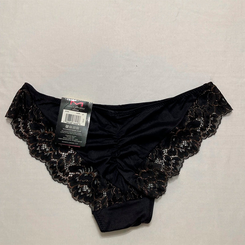 Maidenform Lace Back Tanga Underwear Black M