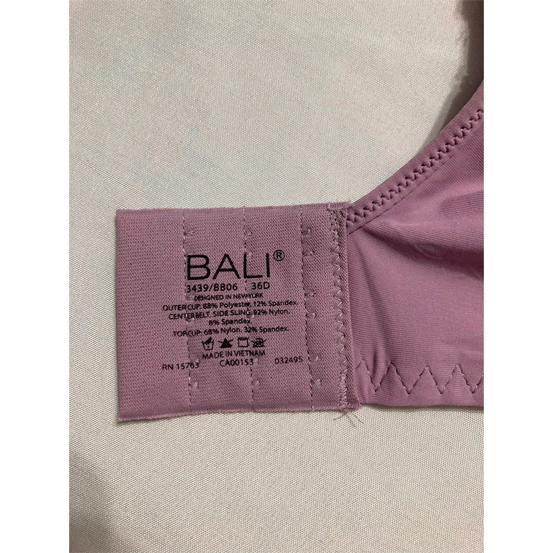 Bali® One Smooth Ultra Light Convertible Full-Coverage Bra Purple 36D