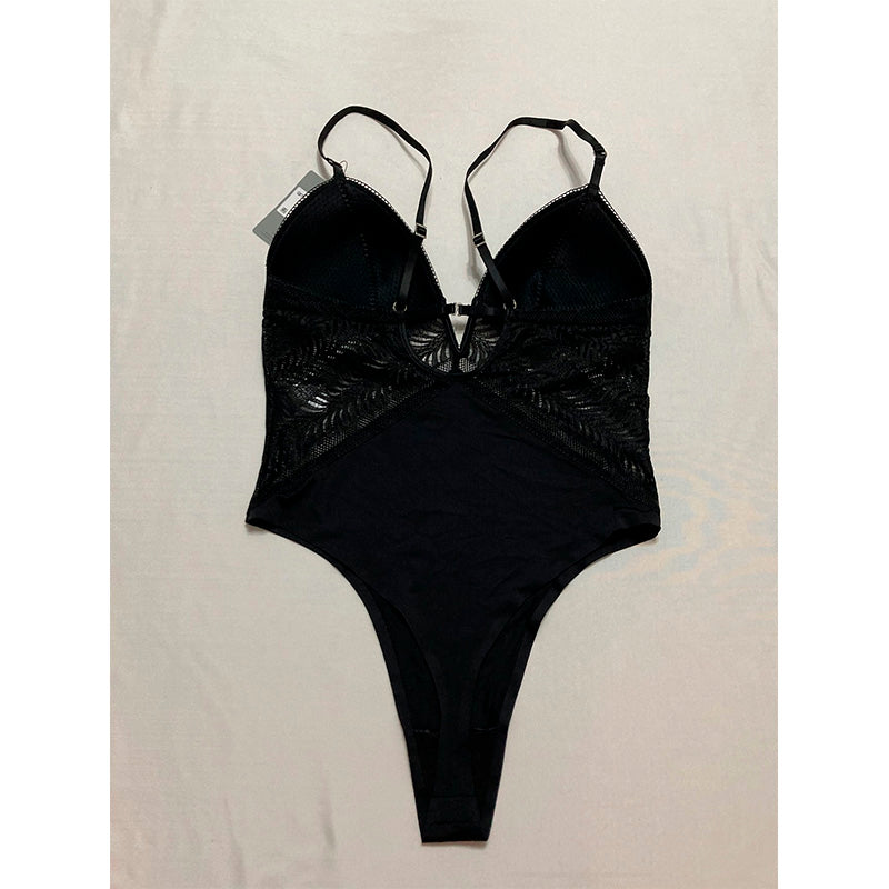 Calvin Klein Minimalist Micro Lace Bodysuit Black S
