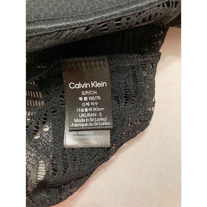 Calvin Klein Minimalist Micro Lace Bodysuit Black S