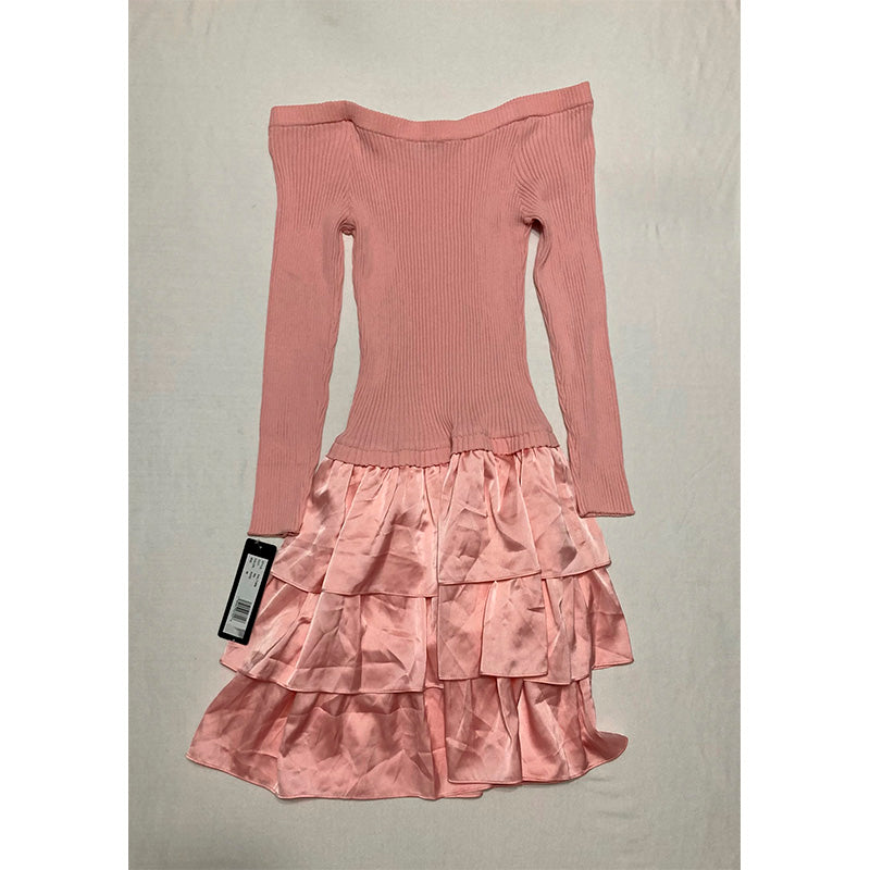 Bebe Dress With Tutu Long Sleeve Pink M