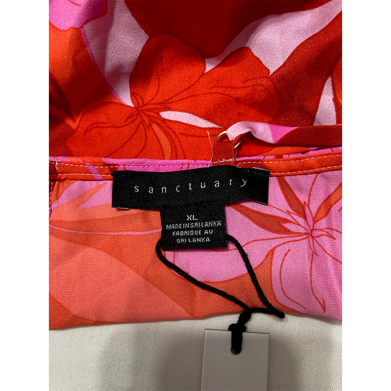 Sanctuary 2-Pc. Cami Cropped Pajamas Set Coral Floral XL