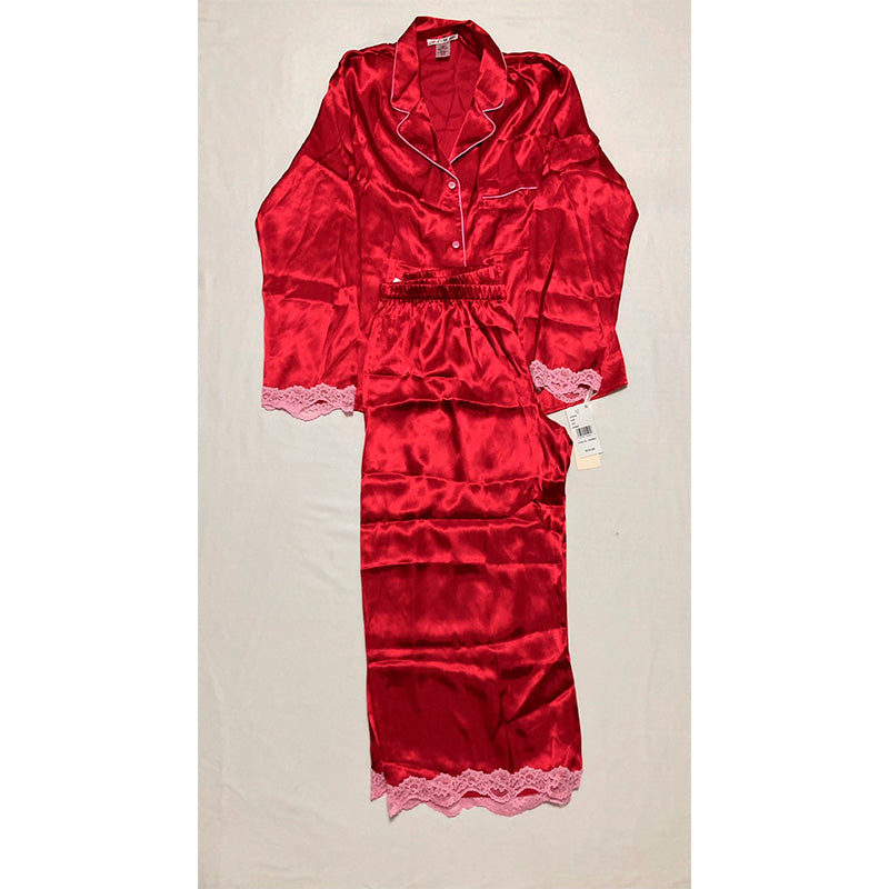 Linea Donatella 2 Piece Set Sleepwear Red M