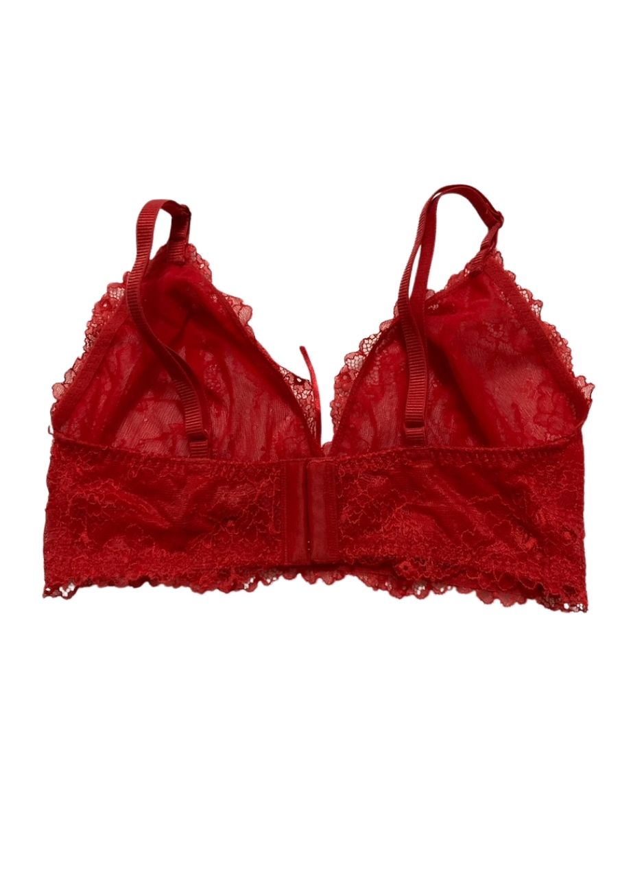 HEIDE KLUM Natural Lace Soft Cup Bra Ribbon RED S