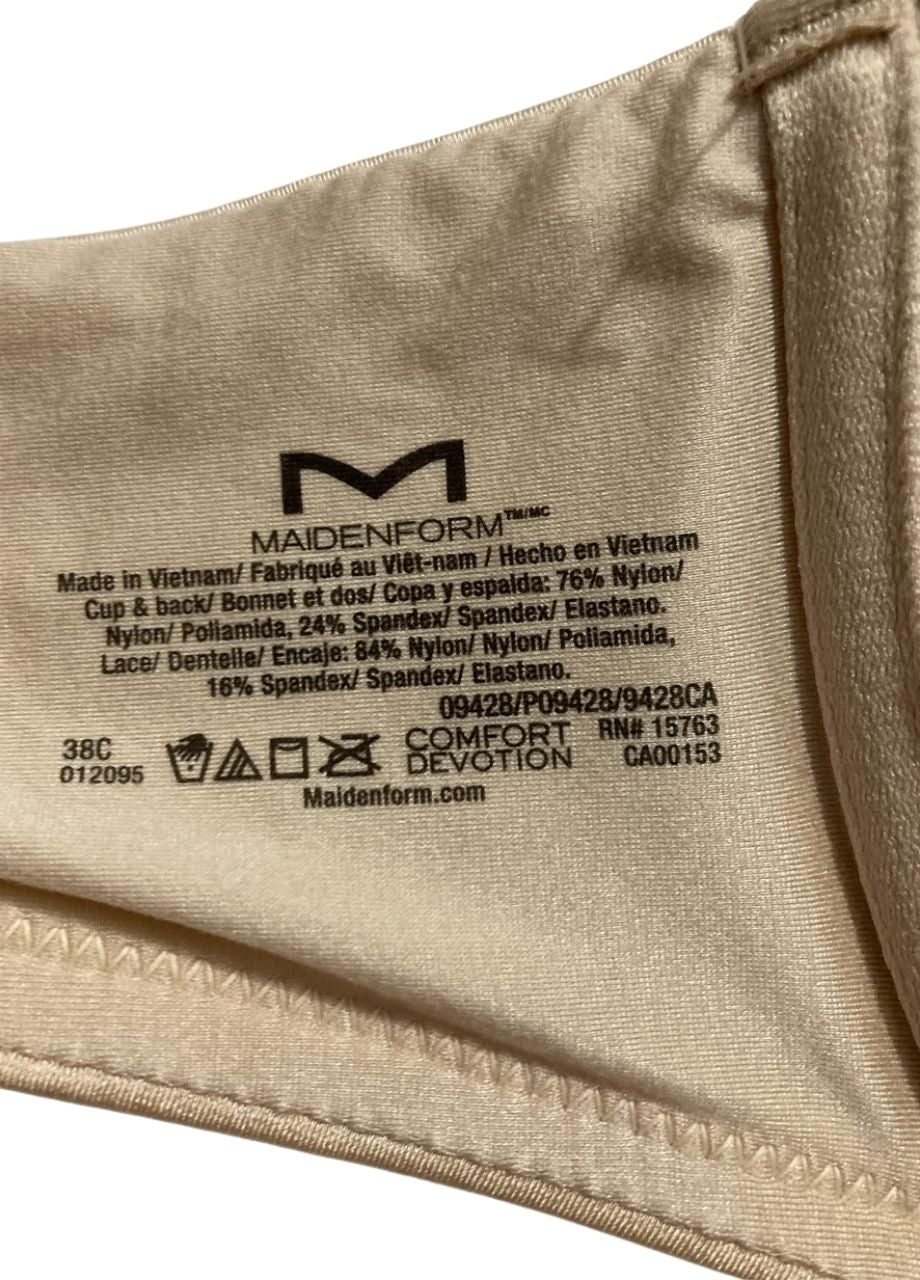 NWD MAIDENFORM Natural Boost Demi Bra NUDE 38C