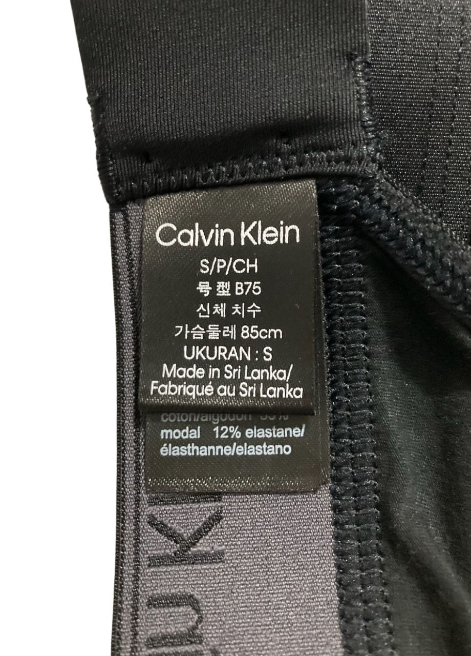 CALVIN KLEIN Modern Cotton Holiday Lightly Lined Bralette BLACK S