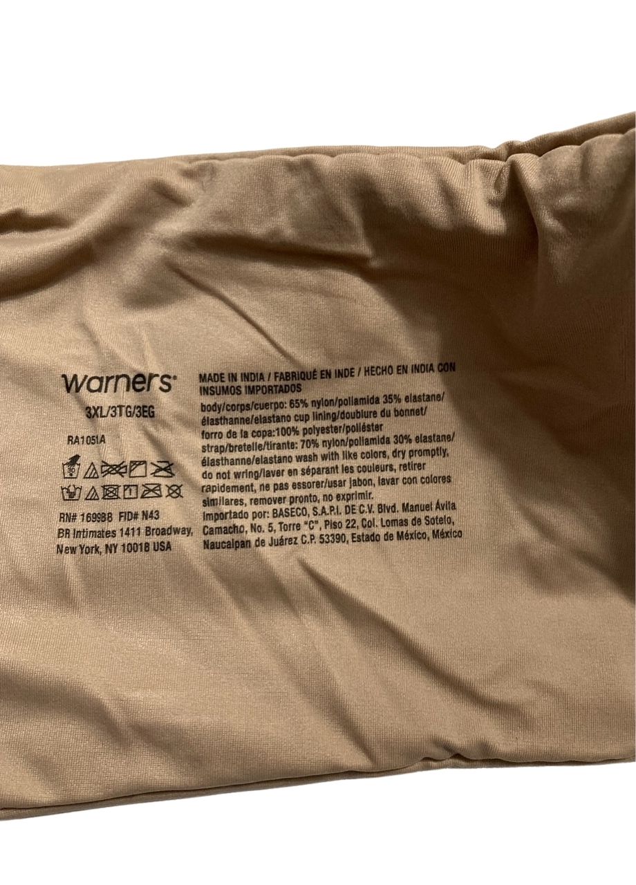WARNER'S Underwire T-Shirt Bra TOASTED ALMOND 3XL