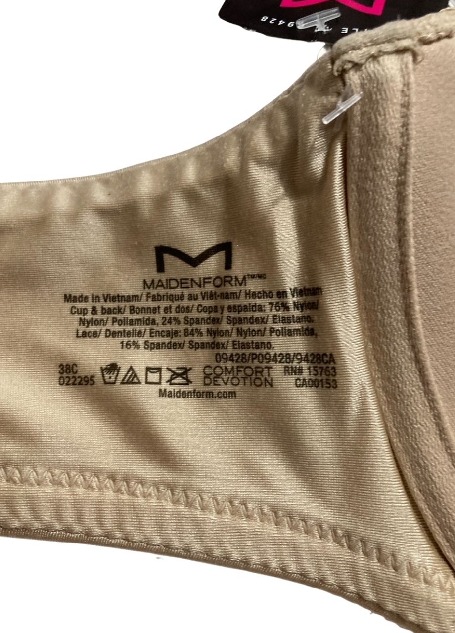 NWD MAIDENFORM Natural Boost Demi Bra NUDE 38C