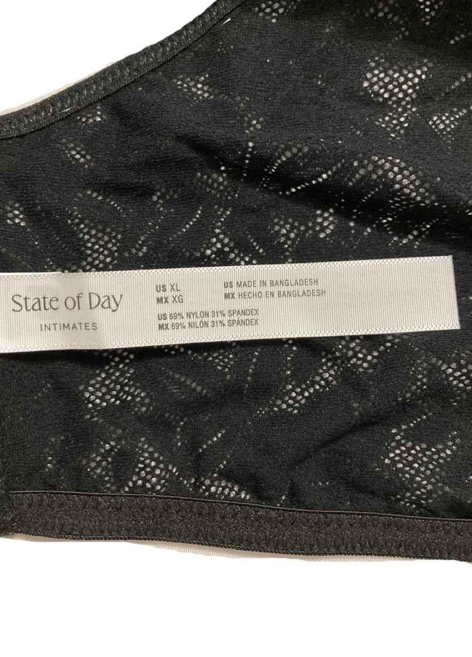 STATE OF DAY Mesh Lace Bralette BLACK XL